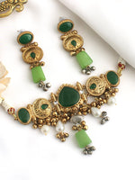 Maya Choker Necklace Set-Green