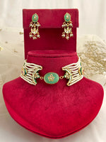 Antra Choker Necklace Set-Pearl
