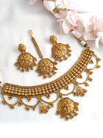 Umika Choker Necklace Set-Gold