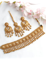 Rashmika Choker Necklace Set-Gold
