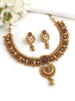 Pallavika Necklace Set-Hot Pink