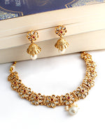 Menka Necklace Set-Maroon