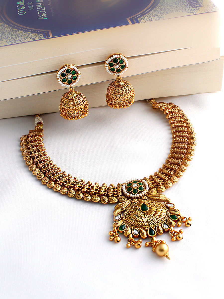 Divyashree Necklace Set-Green
