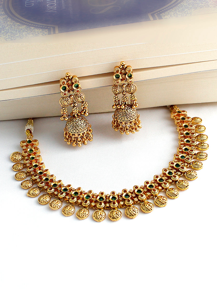 Srijita Necklace Set-Green