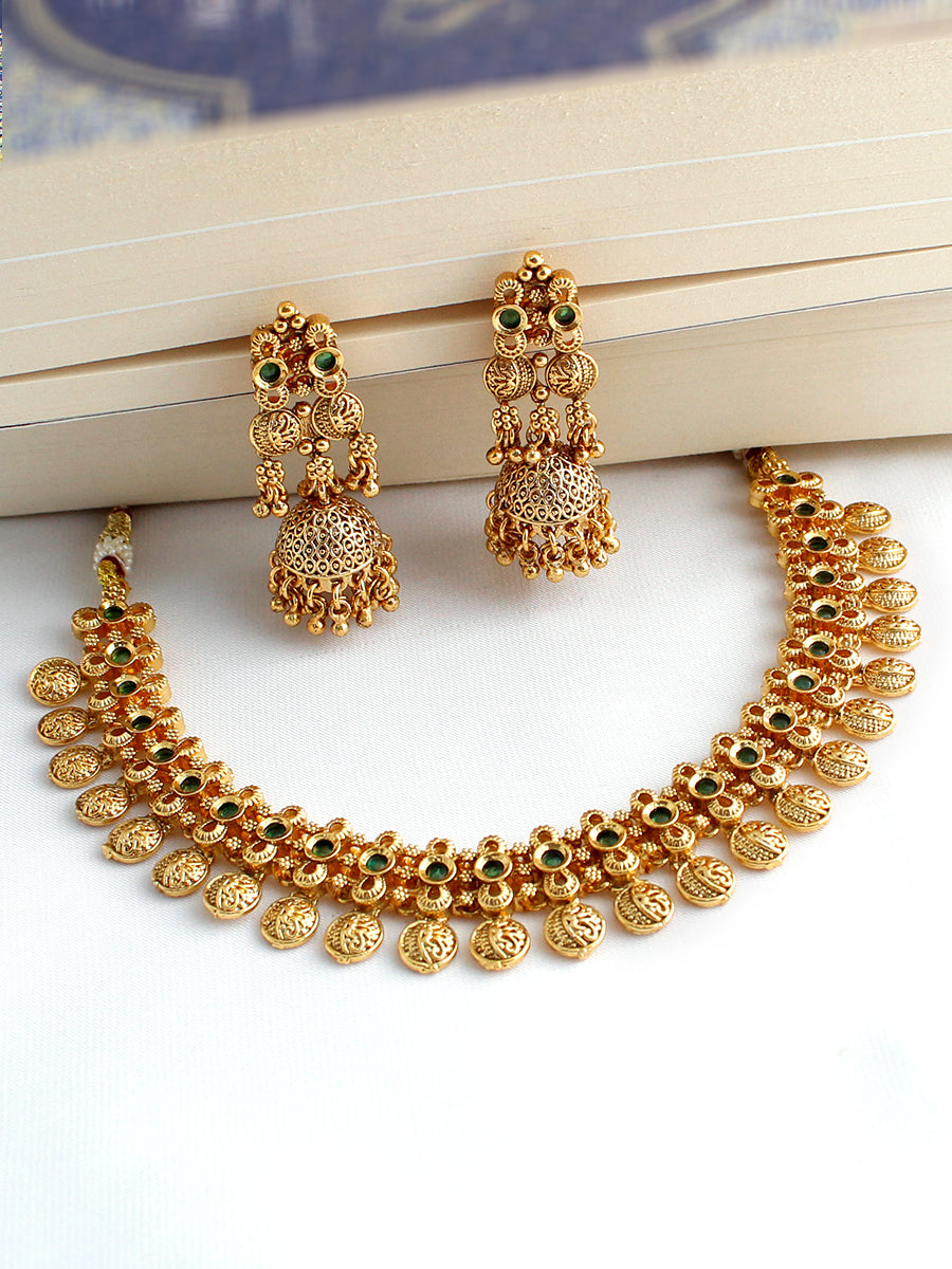 Srijita Necklace Set-Green