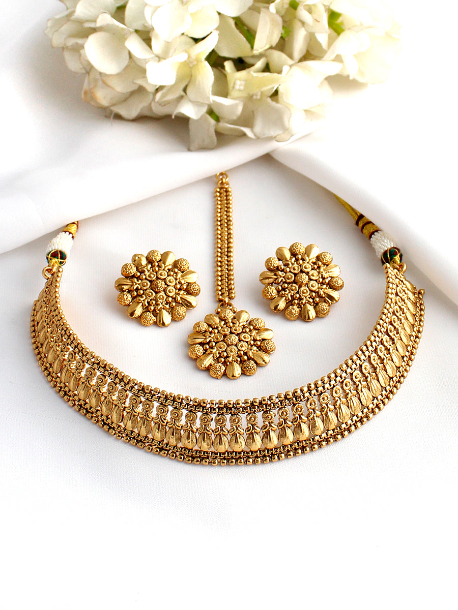 Rivya Necklace Set-Gold