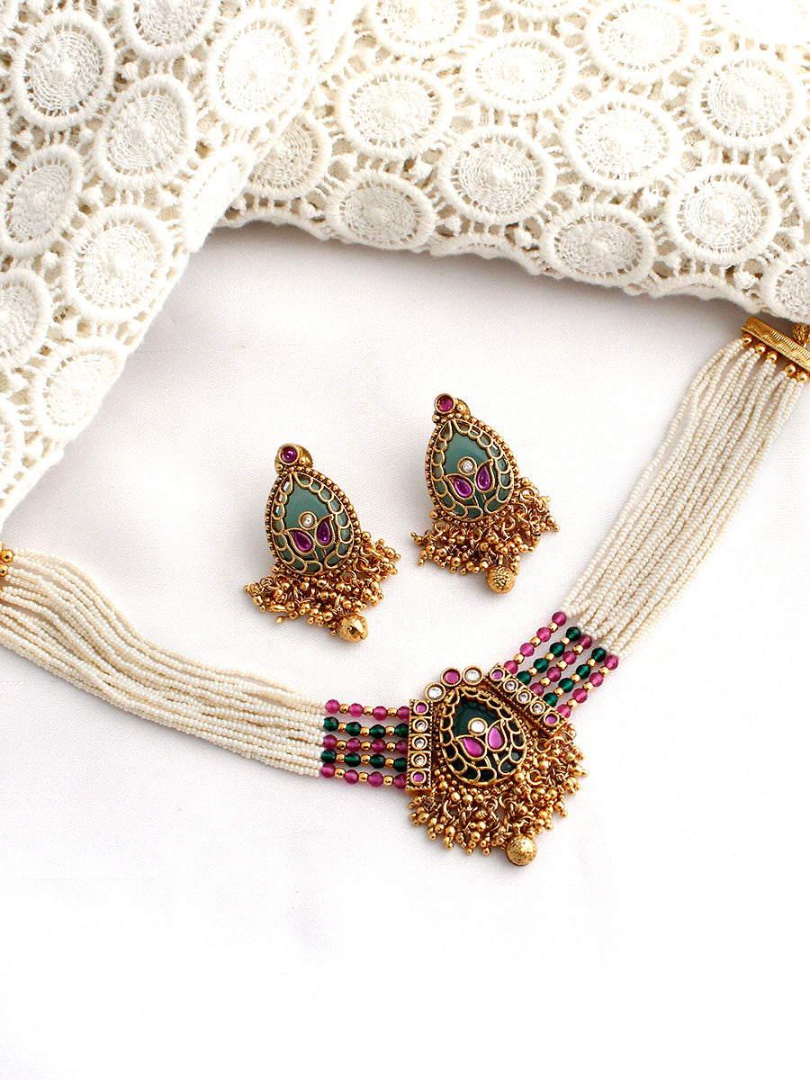 Moksha Necklace Set -Multicolor