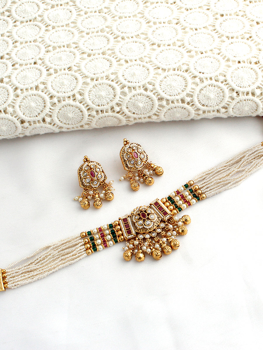 Sharvani Necklace Set-Multicolor