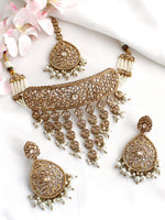 Navisha Choker Necklace Set-Gold