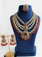 Anaya Layered Necklace Set - Maroon