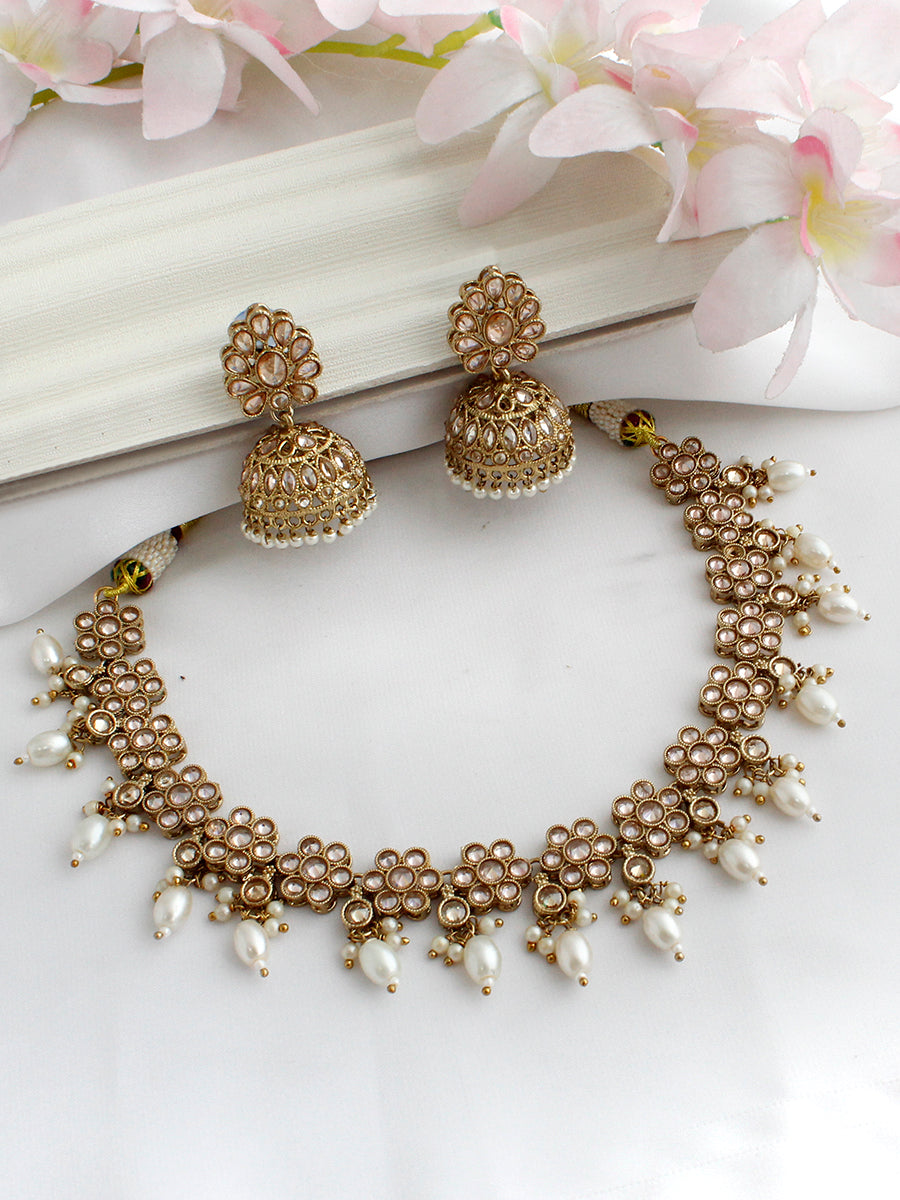 Mihira Necklace Set-Gold
