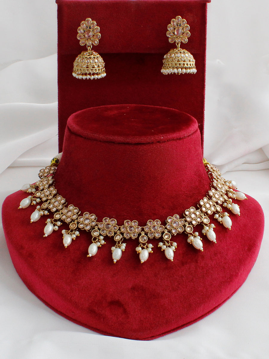 Mihira Necklace Set-Gold