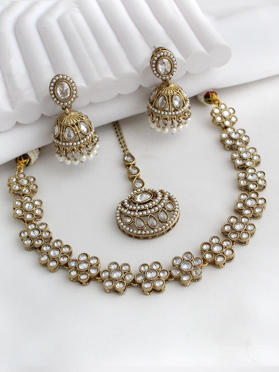 Mihira Necklace Set-White