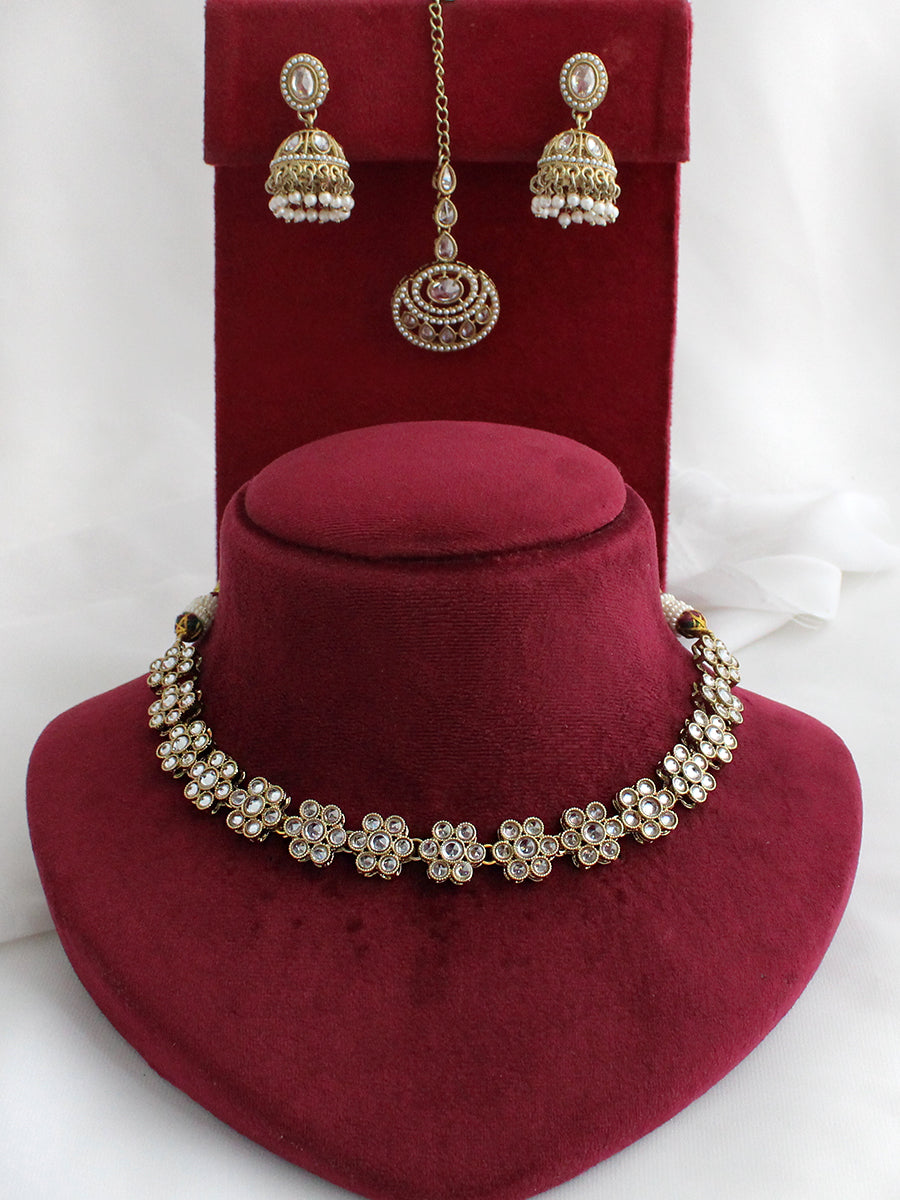 Mihira Necklace Set-White