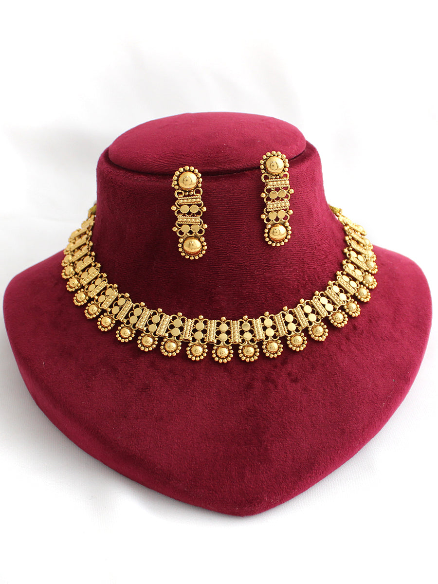Anandita Bib Necklace Set-Gold