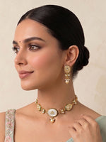 Veda Choker Necklace Set-Ivory