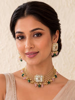 Anaika Necklace Set-Pink / Green