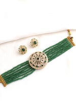 Amna Choker Necklace Set-Green
