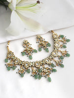 Vedika Bib Necklace Set-Mint Green