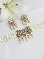 Pranika Choker Necklace Set-White