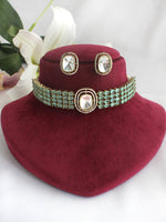 Ishanvi Choker Necklace Set-Mint Green