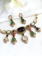 Monica Choker Necklace Set-Multicolor