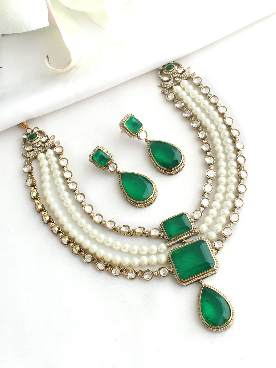 Tavishi Necklace Set-Green