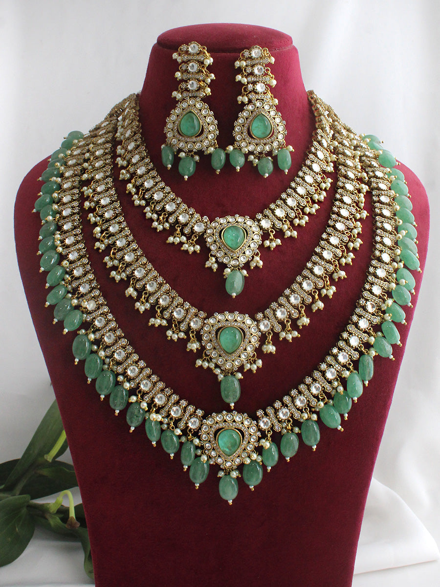Miarsa Layered Necklace Set-Mint Green
