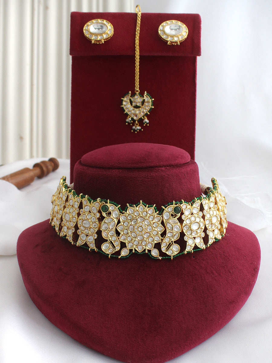 Mihira Choker necklace Set-Green