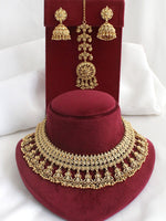 Chitra Bib Necklace Set-Gold