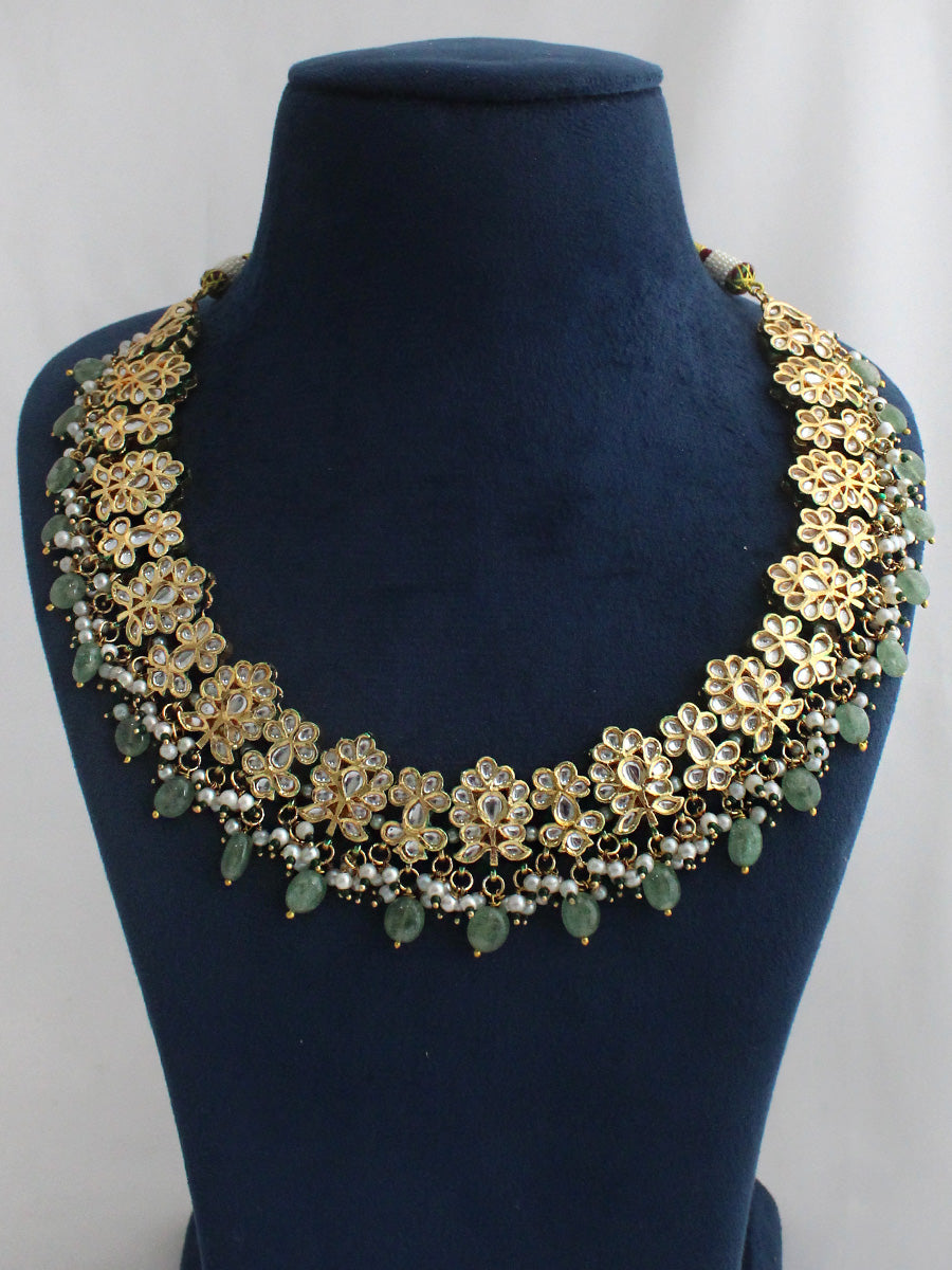 Yashvi Layered Necklace Set-Mint Green