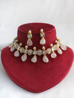 Kritya Choker Necklace Set-Pastel Pink