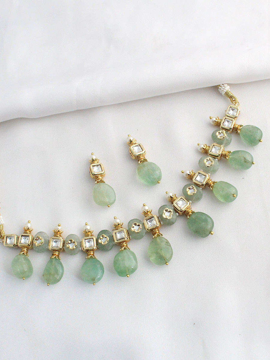 Kritya Choker Necklace Set-Mint Green