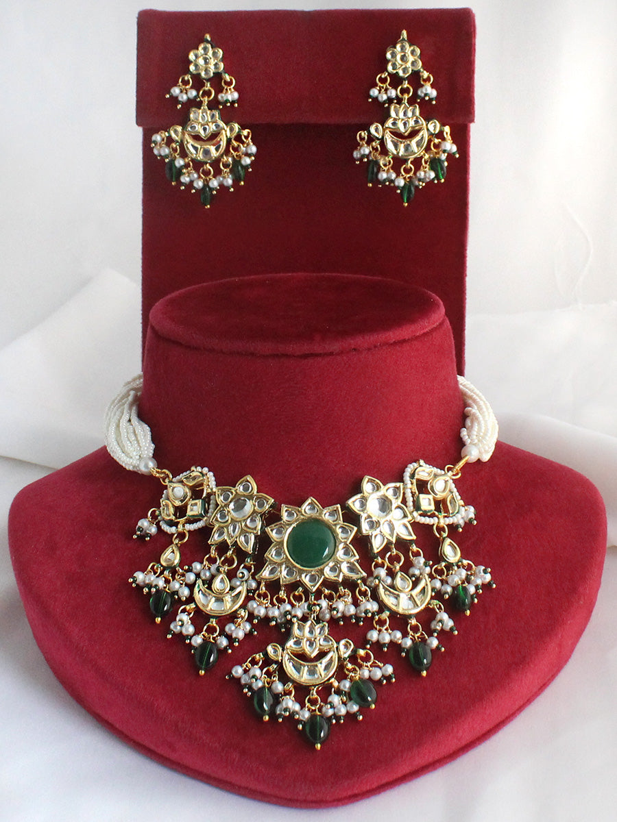 Rushali Necklace Set-Green