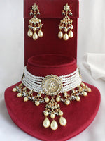 Uditi Choker Necklace Set-Ivory