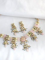 Yukti Choker Necklace Set-Pastel Pink