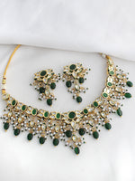 Ditya Choker Necklace Set-Green