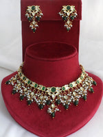 Ditya Choker Necklace Set-Green