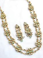 Nirvika Long Necklace Set-Mint Green