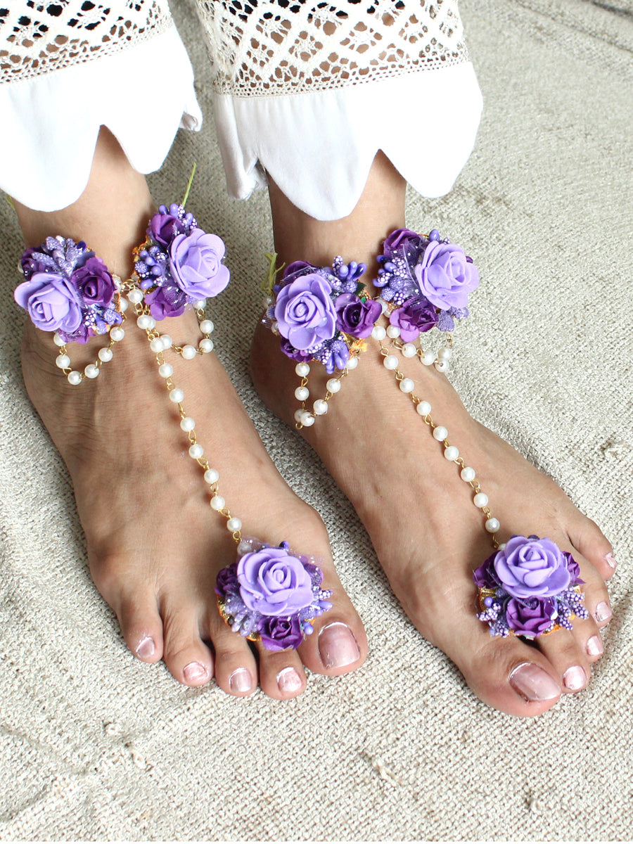 Kiara Floral Anklet-Lavender