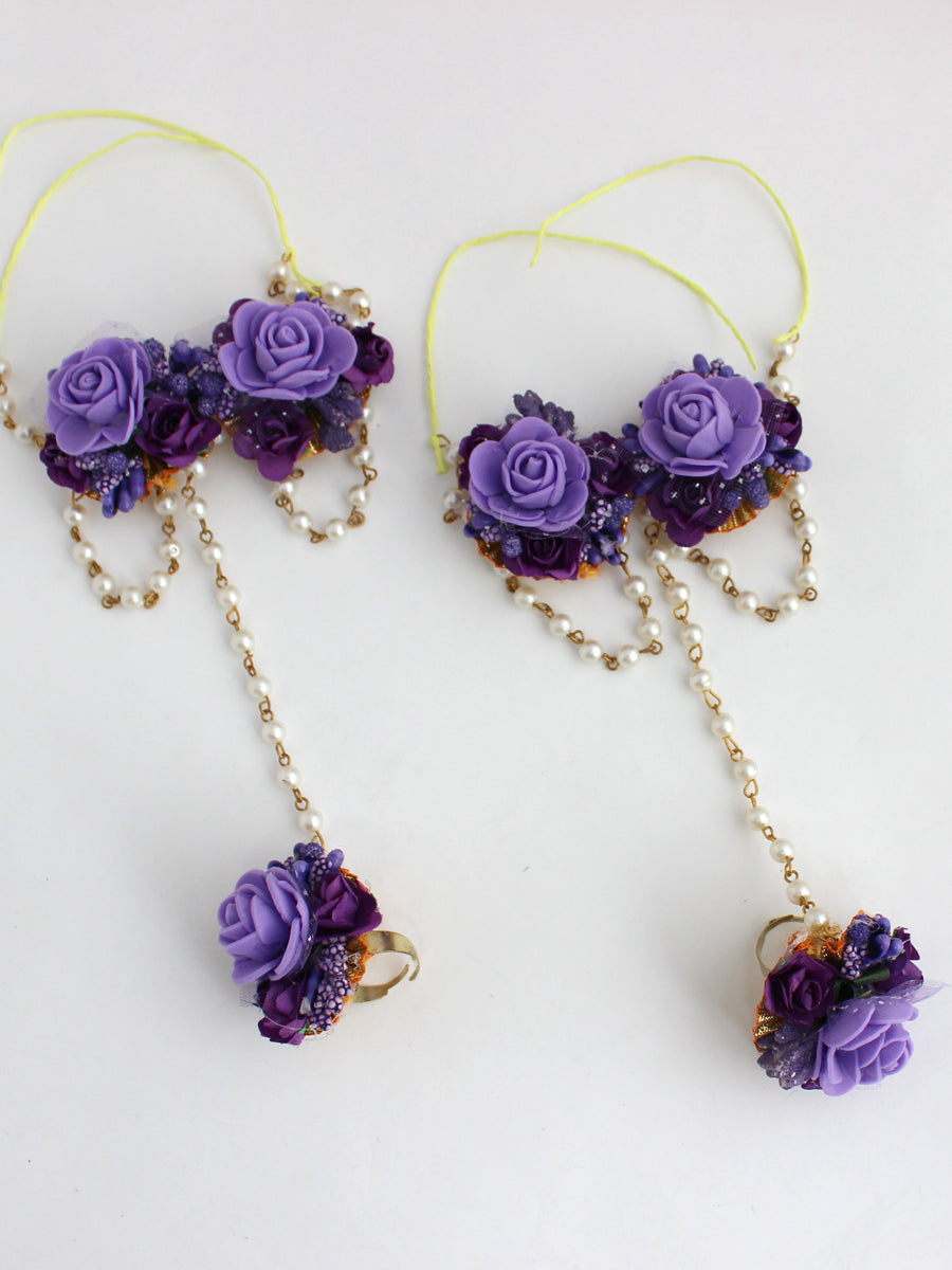 Kiara Floral Anklet-Lavender.