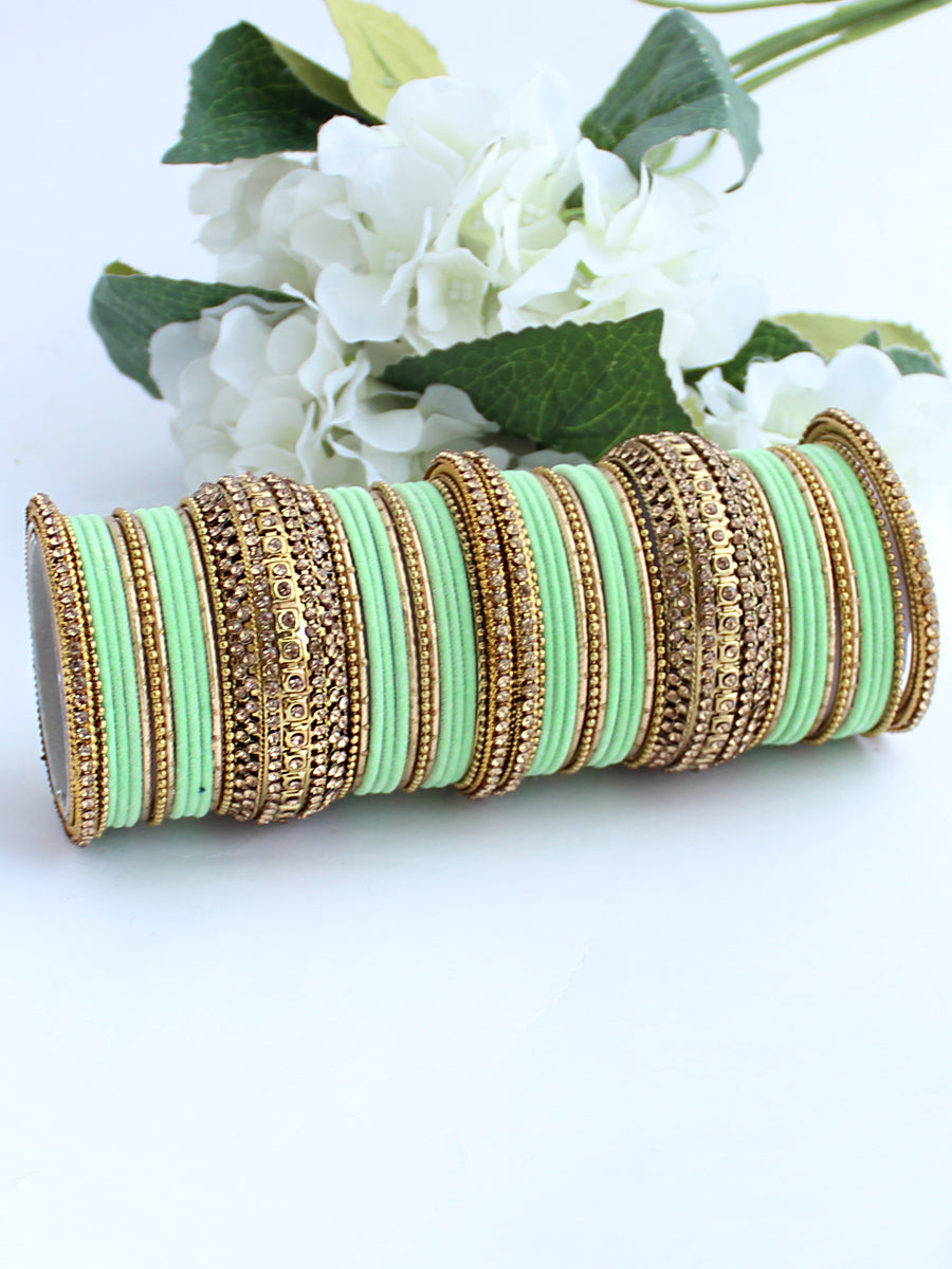 Maryam Bangle Set-Mint Green