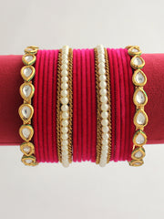 Preksha Bangle Set-Hot Pink