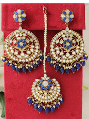 Roshini Earrings & Tikka-Blue