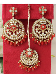 Roshini Earrings & Tikka-Red