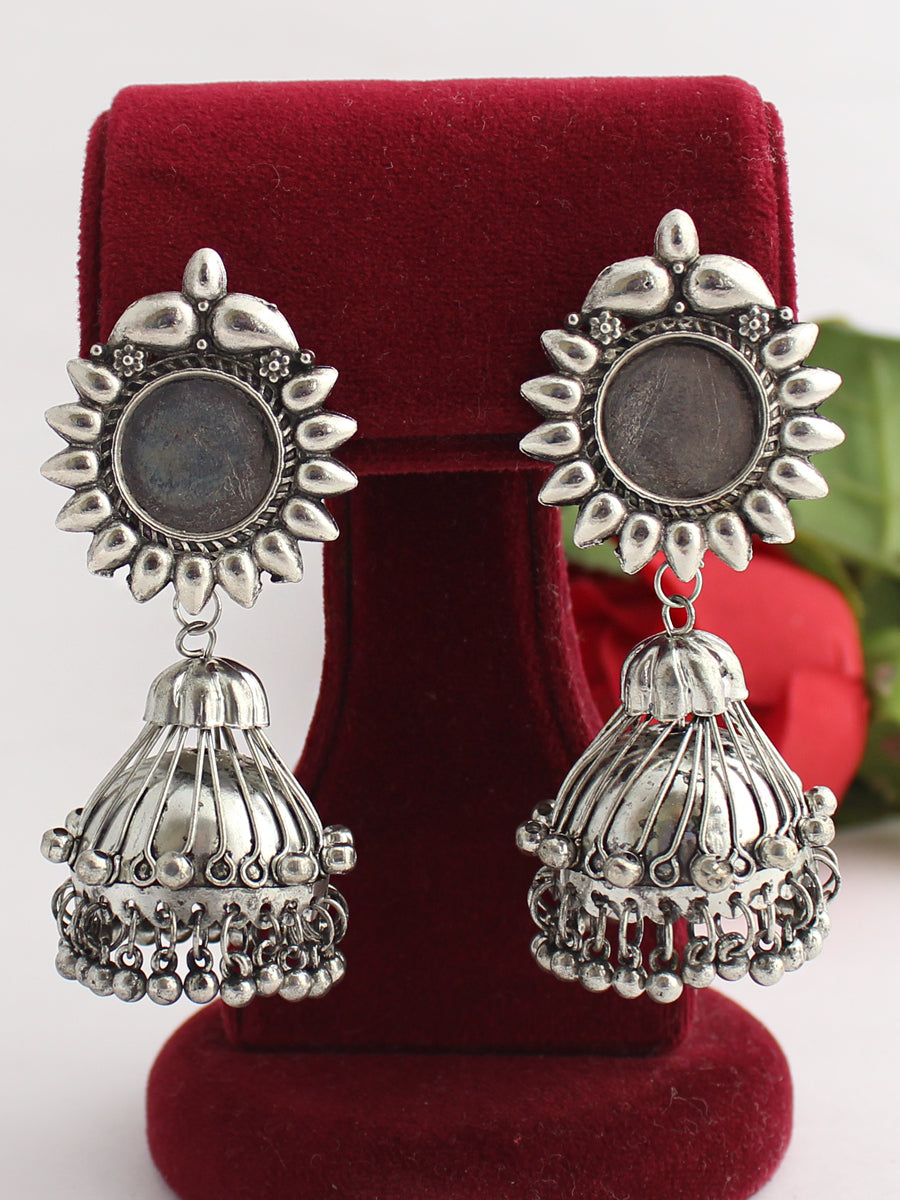 Meghna Earrings-Antique Silver