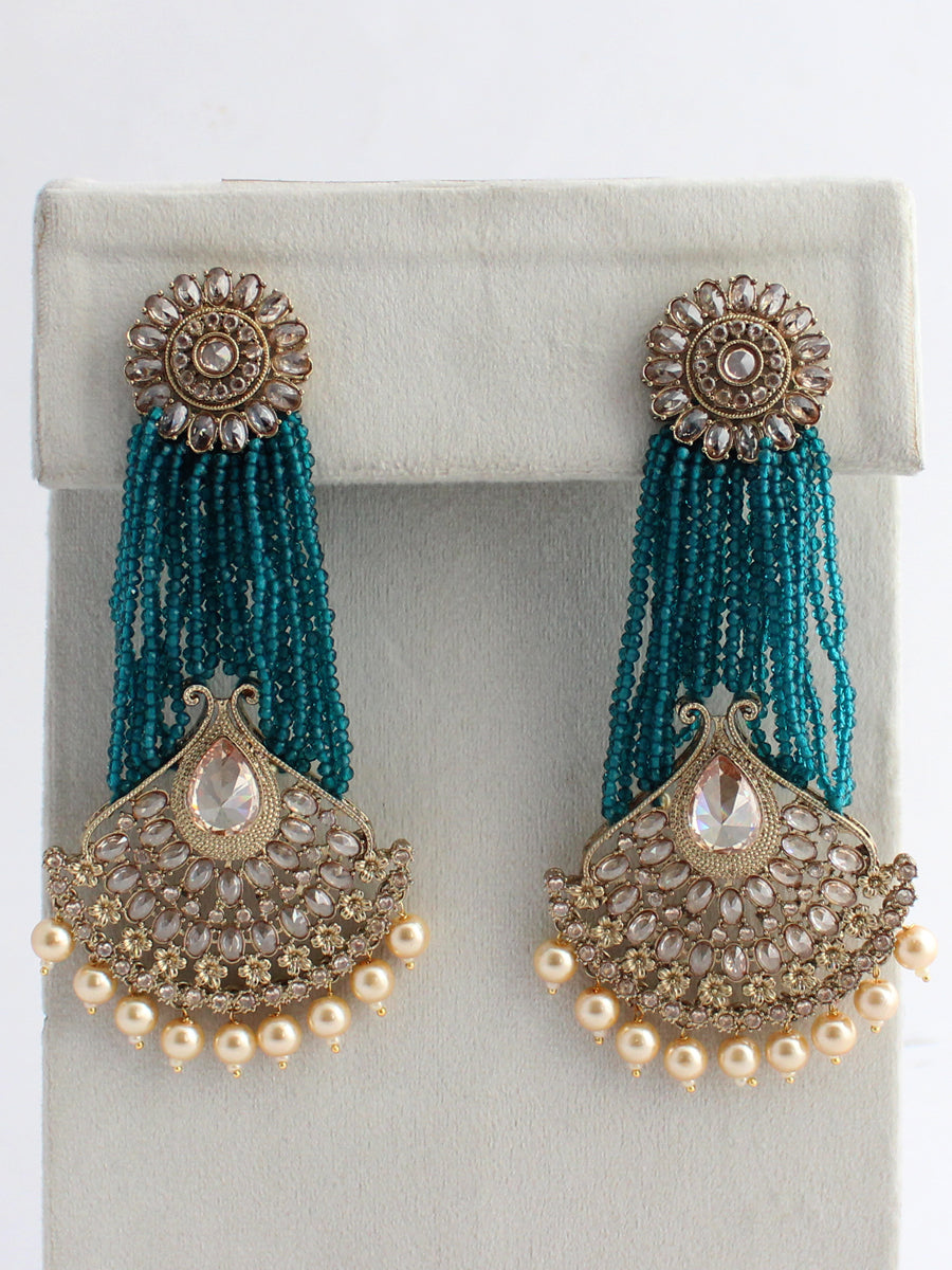 Diya Earrings-Rama Green