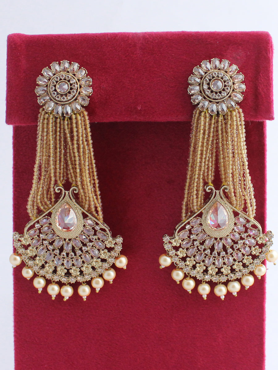 Diya Earrings-Antique Gold