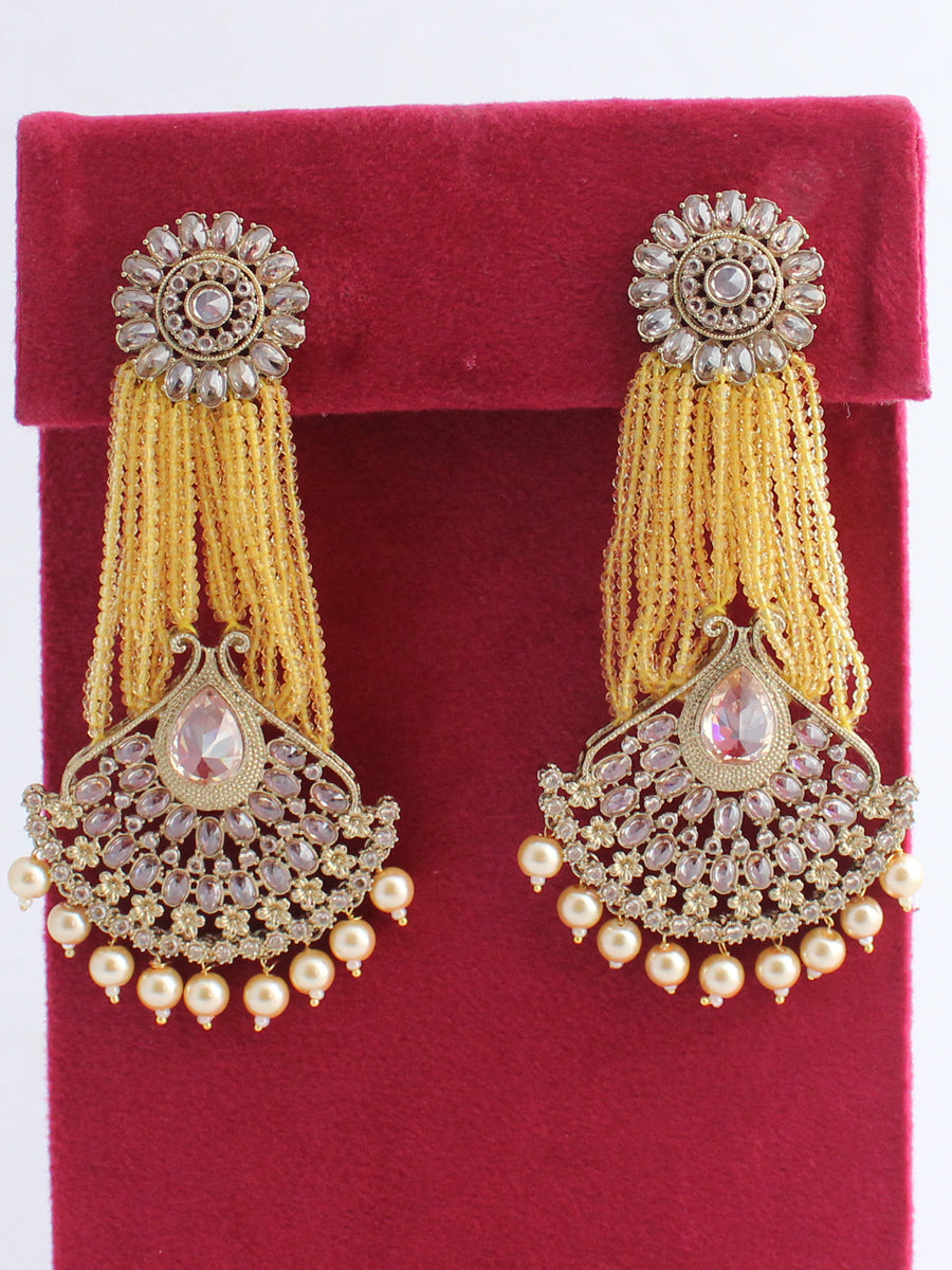 Diya Earrings-Yellow