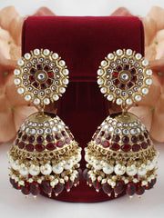 Nimrat Earrings-Maroon